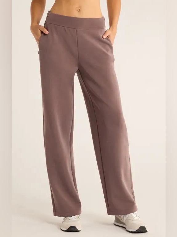 Zella Cozy Scuba Knit High Waist Straight Leg Pants